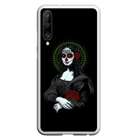 Чехол для Honor P30 с принтом Mona Lisa - Santa Muerte в Петрозаводске, Силикон | Область печати: задняя сторона чехла, без боковых панелей | dead | death | lisa | mona | muerte | muertos | santa | день | искуство | картина | лиза | мона | муэрте | муэртес | муэртос | роза | розы | санта | тату | татуировка | цветы | череп