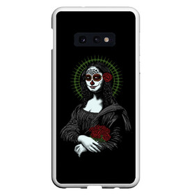 Чехол для Samsung S10E с принтом Mona Lisa - Santa Muerte в Петрозаводске, Силикон | Область печати: задняя сторона чехла, без боковых панелей | dead | death | lisa | mona | muerte | muertos | santa | день | искуство | картина | лиза | мона | муэрте | муэртес | муэртос | роза | розы | санта | тату | татуировка | цветы | череп