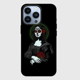 Чехол для iPhone 13 Pro с принтом Mona Lisa   Santa Muerte в Петрозаводске,  |  | dead | death | lisa | mona | muerte | muertos | santa | день | искуство | картина | лиза | мона | муэрте | муэртес | муэртос | роза | розы | санта | тату | татуировка | цветы | череп