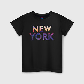 Детская футболка хлопок с принтом NEW YORK в Петрозаводске, 100% хлопок | круглый вырез горловины, полуприлегающий силуэт, длина до линии бедер | new york | ny | usa | нью йорк | сша | туризм