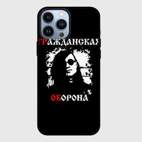 Чехол для iPhone 13 Pro Max с принтом Гр.Об + Анархия (спина) в Петрозаводске,  |  | punk | punks not dead | гр.об. | гражданская оборона | гроб | егор летов | панки | хой