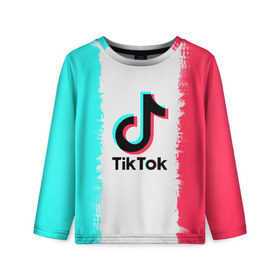 Детский лонгслив 3D с принтом TIKTOK в Петрозаводске, 100% полиэстер | длинные рукава, круглый вырез горловины, полуприлегающий силуэт
 | tik | tik tok | tiktok | tok | тик | тик ток | тикток | ток