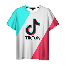 Мужская футболка 3D с принтом TIKTOK в Петрозаводске, 100% полиэфир | прямой крой, круглый вырез горловины, длина до линии бедер | tik | tik tok | tiktok | tok | тик | тик ток | тикток | ток