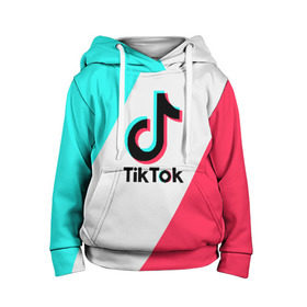 Детская толстовка 3D с принтом TIKTOK в Петрозаводске, 100% полиэстер | двухслойный капюшон со шнурком для регулировки, мягкие манжеты на рукавах и по низу толстовки, спереди карман-кенгуру с мягким внутренним слоем | Тематика изображения на принте: tik | tik tok | tiktok | tok | тик | тик ток | тикток | ток