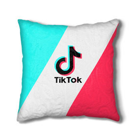 Подушка 3D с принтом TIKTOK в Петрозаводске, наволочка – 100% полиэстер, наполнитель – холлофайбер (легкий наполнитель, не вызывает аллергию). | состоит из подушки и наволочки. Наволочка на молнии, легко снимается для стирки | tik | tik tok | tiktok | tok | тик | тик ток | тикток | ток