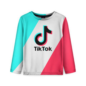 Детский лонгслив 3D с принтом TIKTOK в Петрозаводске, 100% полиэстер | длинные рукава, круглый вырез горловины, полуприлегающий силуэт
 | tik | tik tok | tiktok | tok | тик | тик ток | тикток | ток