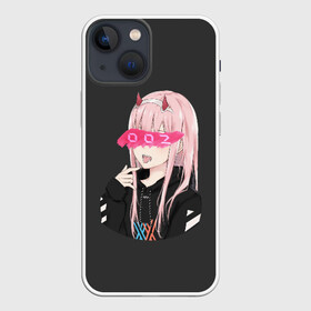 Чехол для iPhone 13 mini с принтом Zero Two в Петрозаводске,  |  | ahegao | anime | girl | girls | hikky | kawaii | kowai | senpai | waifu | yandre | аниме | ахегао | вайфу | девушка | кавай | кун | семпай | сенпай | тян