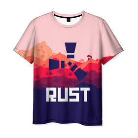 Мужская футболка 3D с принтом RUST в Петрозаводске, 100% полиэфир | прямой крой, круглый вырез горловины, длина до линии бедер | Тематика изображения на принте: magic rust | rust | rust 2019 | раст | раст 2019. | раст легаси