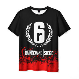 Мужская футболка 3D с принтом RAINBOW SIX | SIEGE в Петрозаводске, 100% полиэфир | прямой крой, круглый вырез горловины, длина до линии бедер | 6 | outbreak | rainbow | rainbow six siege | six | tom clancys | радуга осада | том клэнси