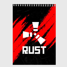 Скетчбук с принтом RUST в Петрозаводске, 100% бумага
 | 48 листов, плотность листов — 100 г/м2, плотность картонной обложки — 250 г/м2. Листы скреплены сверху удобной пружинной спиралью | magic rust | rust | rust 2019 | раст | раст 2019. | раст легаси