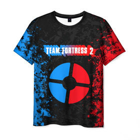 Мужская футболка 3D с принтом TEAM FORTRESS 2 RED VS BLUE в Петрозаводске, 100% полиэфир | прямой крой, круглый вырез горловины, длина до линии бедер | Тематика изображения на принте: fortress 2 | team 2 | team fortress | team fortress 2 | тим 2 | тим фортрес. | тим фортресс | тим фортресс 2 | фортресс 2