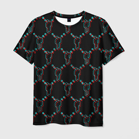 Мужская футболка 3D с принтом Billie Eilish (Glitch). в Петрозаводске, 100% полиэфир | прямой крой, круглый вырез горловины, длина до линии бедер | Тематика изображения на принте: bili | billie eilish | били | билли айлиш | музыка