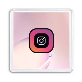 Магнит 55*55 с принтом Instagram(редактируемое лого) в Петрозаводске, Пластик | Размер: 65*65 мм; Размер печати: 55*55 мм | 