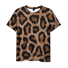 Мужская футболка 3D с принтом Леопардовая расцветка в Петрозаводске, 100% полиэфир | прямой крой, круглый вырез горловины, длина до линии бедер | леопард | леопардовая | леопардовые | леопардовый | леопарды | пятнистые | пятнистый | пятнистым | расцветка