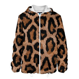 Мужская куртка 3D с принтом Леопардовая расцветка в Петрозаводске, ткань верха — 100% полиэстер, подклад — флис | прямой крой, подол и капюшон оформлены резинкой с фиксаторами, два кармана без застежек по бокам, один большой потайной карман на груди. Карман на груди застегивается на липучку | леопард | леопардовая | леопардовые | леопардовый | леопарды | пятнистые | пятнистый | пятнистым | расцветка