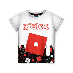 Детская футболка 3D с принтом ROBLOX в Петрозаводске, 100% гипоаллергенный полиэфир | прямой крой, круглый вырез горловины, длина до линии бедер, чуть спущенное плечо, ткань немного тянется | Тематика изображения на принте: roblox | roblox simulator. | код роблокс | роблокс | роблокс симулятор