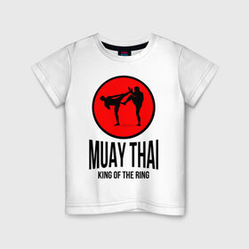 Детская футболка хлопок с принтом Muay thai (двухсторонняя) в Петрозаводске, 100% хлопок | круглый вырез горловины, полуприлегающий силуэт, длина до линии бедер | boxer | boxing | fight | fighting | king of the ring | muay thai | боксер | король ринга | муай тай | тайский бокс