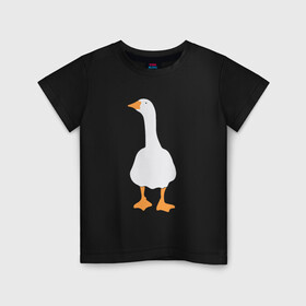 Детская футболка хлопок с принтом ЗЛОЙ ГУСЬ! в Петрозаводске, 100% хлопок | круглый вырез горловины, полуприлегающий силуэт, длина до линии бедер | Тематика изображения на принте: goose | untitled goose | гусь | злой гусь