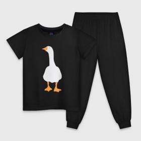 Детская пижама хлопок с принтом ЗЛОЙ ГУСЬ! в Петрозаводске, 100% хлопок |  брюки и футболка прямого кроя, без карманов, на брюках мягкая резинка на поясе и по низу штанин
 | goose | untitled goose | гусь | злой гусь