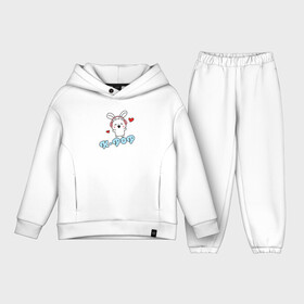 Детский костюм хлопок Oversize с принтом K Pop Cute Kawaii Bunny в Петрозаводске,  |  | bts | k pop | korean | music | pop | twice | txt | зая | заяц | корейский | корея | кролик | лапочка | милый | мимими | музыка | поп