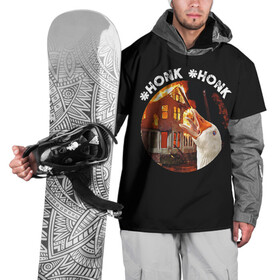 Накидка на куртку 3D с принтом Honk Honk I am Goose в Петрозаводске, 100% полиэстер |  | Тематика изображения на принте: angry goose | goose | honk | гусь | злой гусь | хонк