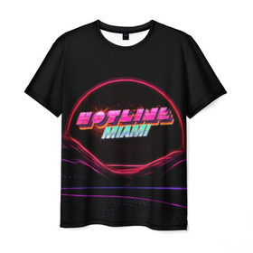 Мужская футболка 3D с принтом Hotline miami(neon) в Петрозаводске, 100% полиэфир | прямой крой, круглый вырез горловины, длина до линии бедер | 2d игры | game | hotline miam | neon | retrowave | в подарок | игра | надпись | неон | фанатам | хотлайн маями
