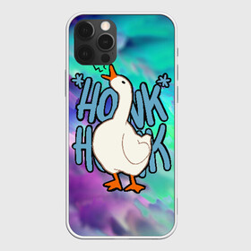 Чехол для iPhone 12 Pro с принтом HONK HONK в Петрозаводске, силикон | область печати: задняя сторона чехла, без боковых панелей | Тематика изображения на принте: meme | untitled goose game | злой гусь | мем | птица