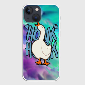 Чехол для iPhone 13 mini с принтом HONK HONK в Петрозаводске,  |  | meme | untitled goose game | злой гусь | мем | птица
