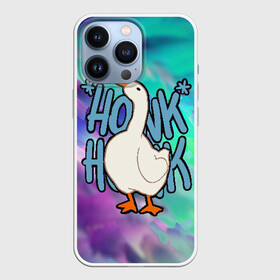 Чехол для iPhone 13 Pro с принтом HONK HONK в Петрозаводске,  |  | meme | untitled goose game | злой гусь | мем | птица