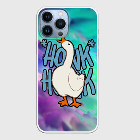 Чехол для iPhone 13 Pro Max с принтом HONK HONK в Петрозаводске,  |  | Тематика изображения на принте: meme | untitled goose game | злой гусь | мем | птица