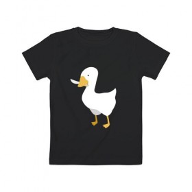 Детская футболка хлопок с принтом untitled goose в Петрозаводске, 100% хлопок | круглый вырез горловины, полуприлегающий силуэт, длина до линии бедер | game | goose | untitled | videogame | видеоигры | гусь | игры | мем