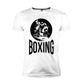 Мужская футболка премиум с принтом Boxing (двухсторонняя) в Петрозаводске, 92% хлопок, 8% лайкра | приталенный силуэт, круглый вырез ворота, длина до линии бедра, короткий рукав | boxer | boxing | fight | mma | бокс | боксер | тайский бокс