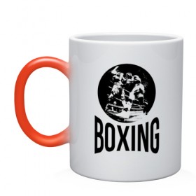 Кружка хамелеон с принтом Boxing (двухсторонняя) в Петрозаводске, керамика | меняет цвет при нагревании, емкость 330 мл | boxer | boxing | fight | mma | бокс | боксер | тайский бокс