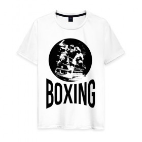 Мужская футболка хлопок с принтом Boxing (двухсторонняя) в Петрозаводске, 100% хлопок | прямой крой, круглый вырез горловины, длина до линии бедер, слегка спущенное плечо. | boxer | boxing | fight | mma | бокс | боксер | тайский бокс