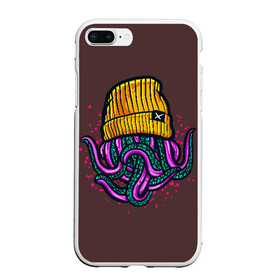 Чехол для iPhone 7Plus/8 Plus матовый с принтом Octopus(Lil Peep GBC) в Петрозаводске, Силикон | Область печати: задняя сторона чехла, без боковых панелей | gbc | lil | peep | rap | rock | бордовый | желтый | зеленый | исполнитель | картинка | надпись на спине | осьминог | редактируемый дизайн | рок | рэп | рэпер | сочный цвет | фиолетовый