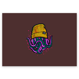 Поздравительная открытка с принтом Octopus(Lil Peep, GBC) в Петрозаводске, 100% бумага | плотность бумаги 280 г/м2, матовая, на обратной стороне линовка и место для марки
 | Тематика изображения на принте: gbc | lil | peep | rap | rock | бордовый | желтый | зеленый | исполнитель | картинка | надпись на спине | осьминог | редактируемый дизайн | рок | рэп | рэпер | сочный цвет | фиолетовый