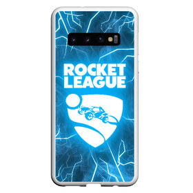 Чехол для Samsung Galaxy S10 с принтом ROCKET LEAGUE в Петрозаводске, Силикон | Область печати: задняя сторона чехла, без боковых панелей | Тематика изображения на принте: racing. | rocket league | rocket league garage | rocket trade | гонки | рокет лига