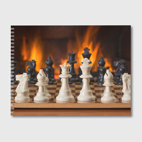 Альбом для рисования с принтом Шахматы в Петрозаводске, 100% бумага
 | матовая бумага, плотность 200 мг. | Тематика изображения на принте: дамка | доска | игра | игры | камин | конь | король | огне | огнём | огненное | огонь | пешка | пламя | слон | ферзь | фигурки | фигуры | шахматная | шахматы