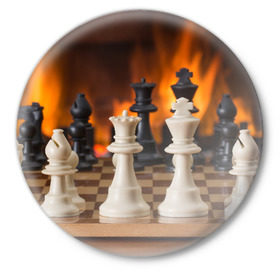 Значок с принтом Шахматы в Петрозаводске,  металл | круглая форма, металлическая застежка в виде булавки | Тематика изображения на принте: дамка | доска | игра | игры | камин | конь | король | огне | огнём | огненное | огонь | пешка | пламя | слон | ферзь | фигурки | фигуры | шахматная | шахматы
