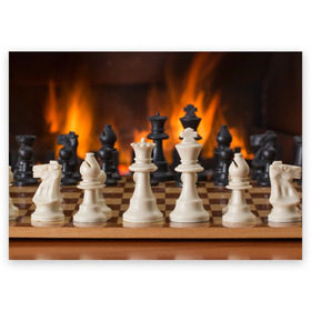 Поздравительная открытка с принтом Шахматы в Петрозаводске, 100% бумага | плотность бумаги 280 г/м2, матовая, на обратной стороне линовка и место для марки
 | дамка | доска | игра | игры | камин | конь | король | огне | огнём | огненное | огонь | пешка | пламя | слон | ферзь | фигурки | фигуры | шахматная | шахматы