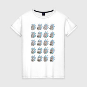 Женская футболка хлопок с принтом RAM_RICK_CA_4C07_S3SG в Петрозаводске, 100% хлопок | прямой крой, круглый вырез горловины, длина до линии бедер, слегка спущенное плечо | rick | rick and morty | t shirt | vdosadir | рик и морти