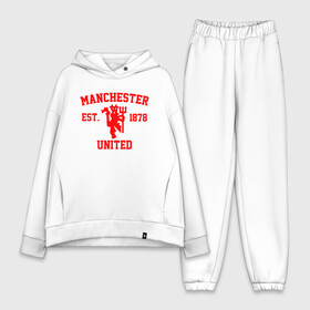 Женский костюм хлопок Oversize с принтом МАНЧЕСТЕР ЮНАЙТЕД | FCMU | MANCHESTER UNITED в Петрозаводске,  |  | fc | fcmu | football | football club | manchester united | sport | манчестер юнайтед | спорт | фк | фкмю | футбол | футбольный клуб