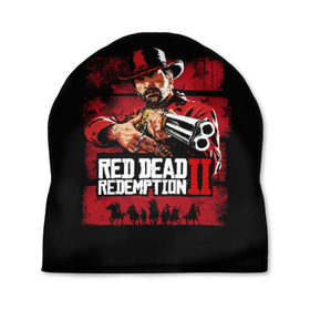 Шапка 3D с принтом Red Dead Redemption в Петрозаводске, 100% полиэстер | универсальный размер, печать по всей поверхности изделия | Тематика изображения на принте: dead | gamer | john | marston | rdr | red | redemption | rockstar | shooter | western | вестерн | джон | марстон | шутер