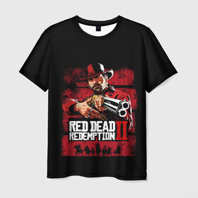 Мужская футболка 3D с принтом Red Dead Redemption в Петрозаводске, 100% полиэфир | прямой крой, круглый вырез горловины, длина до линии бедер | dead | gamer | john | marston | rdr | red | redemption | rockstar | shooter | western | вестерн | джон | марстон | шутер