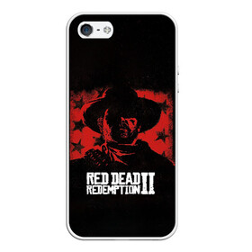 Чехол для iPhone 5/5S матовый с принтом Red Dead Redemption в Петрозаводске, Силикон | Область печати: задняя сторона чехла, без боковых панелей | Тематика изображения на принте: dead | gamer | john | marston | rdr | red | redemption | rockstar | shooter | western | вестерн | джон | марстон | шутер