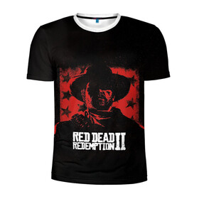 Мужская футболка 3D спортивная с принтом Red Dead Redemption в Петрозаводске, 100% полиэстер с улучшенными характеристиками | приталенный силуэт, круглая горловина, широкие плечи, сужается к линии бедра | dead | gamer | john | marston | rdr | red | redemption | rockstar | shooter | western | вестерн | джон | марстон | шутер