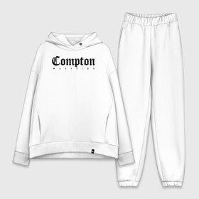 Женский костюм хлопок Oversize с принтом Compton west side в Петрозаводске,  |  | compton | west side | вест сайд | вестсайд | западная сторона | западное побережье | калифорния | комптон | лос анджелес | надпись | реп | реперская | рэп