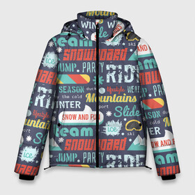 Мужская зимняя куртка 3D с принтом Snowboard ride winter в Петрозаводске, верх — 100% полиэстер; подкладка — 100% полиэстер; утеплитель — 100% полиэстер | длина ниже бедра, свободный силуэт Оверсайз. Есть воротник-стойка, отстегивающийся капюшон и ветрозащитная планка. 

Боковые карманы с листочкой на кнопках и внутренний карман на молнии. | горы | зима | природа | снег | сноуборд | спорт