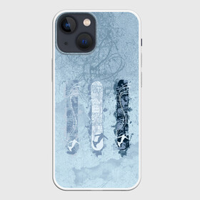 Чехол для iPhone 13 mini с принтом три сноуборда в Петрозаводске,  |  | горы | зима | природа | снег | сноуборд | спорт