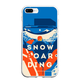Чехол для iPhone 7Plus/8 Plus матовый с принтом SNOW BOAR DING в Петрозаводске, Силикон | Область печати: задняя сторона чехла, без боковых панелей | Тематика изображения на принте: горы | зима | природа | снег | сноуборд | спорт